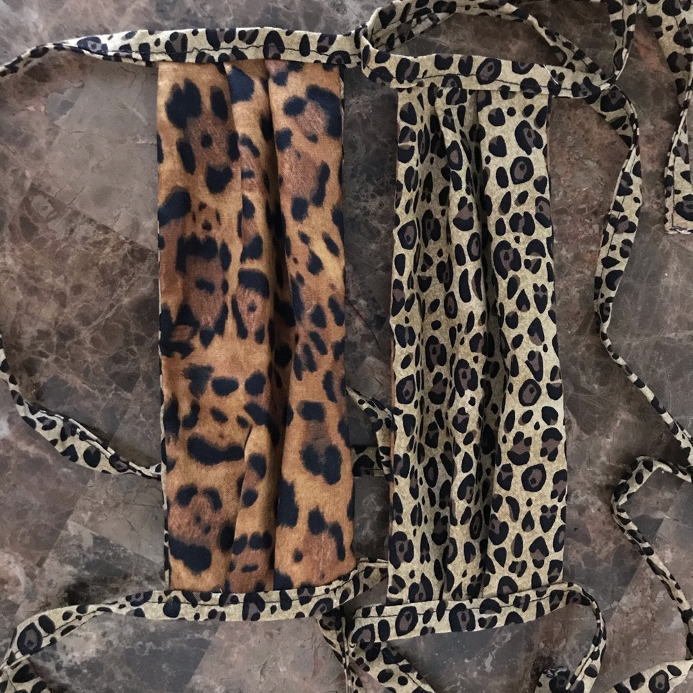Reversible homemade face masks with cloth ties